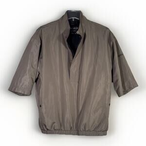 Dryjoys By Footjoy Men's Sz M 1/2 Sleeve 1/4 Zip Snap Pullover Rain Windbreaker